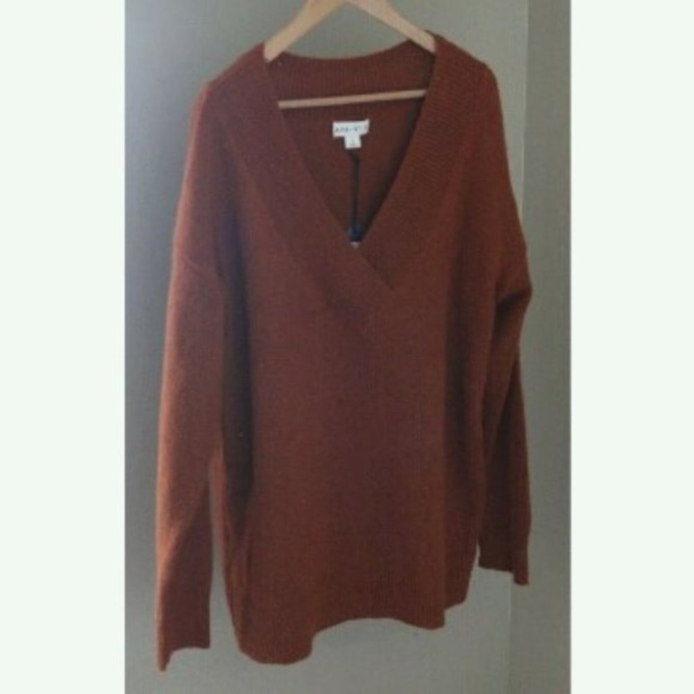 Ava & Viv Rust V-Neck Sweater